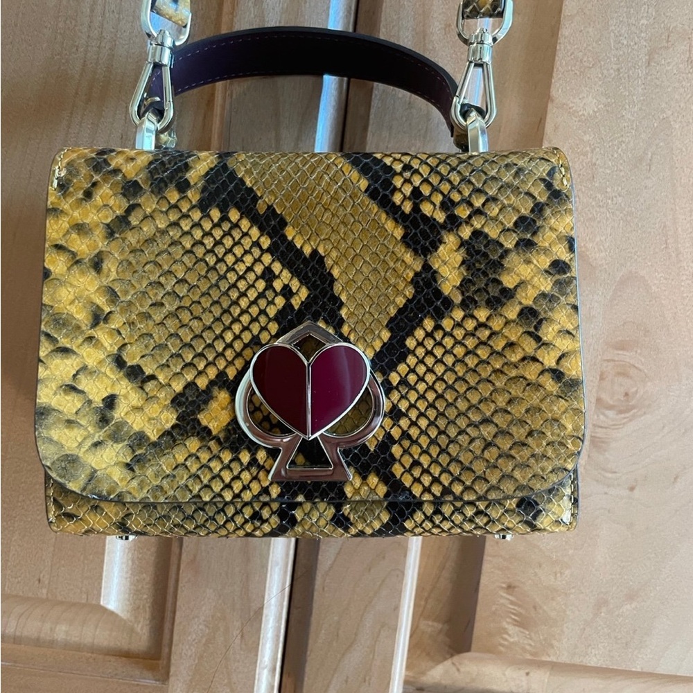 Kate Spade Nicola Snake Embossed Twistlock Chain Handbag Crossbody Purse